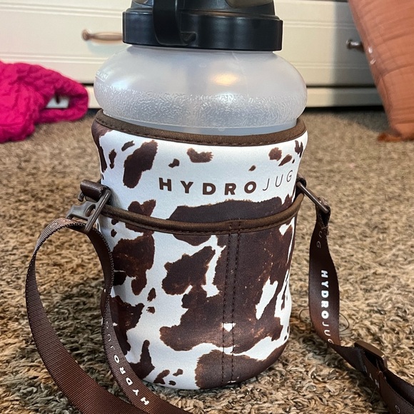 HydroJug Other - clear hydro jug with cowhide sleeve and straw